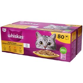Whiskas Poultry Feasts - Geflügelauswahl in Gelee für ausgewachsene Katzen 1+