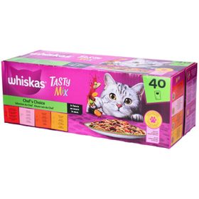 Whiskas Tasty Mix - Auswahl des Chefkochs in Sauce für erwachsene Katzen 1+