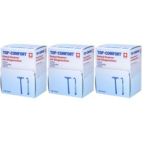 AMPRI® Med Comfort Einmalrasierer Blau – 1-schneidig mit Schutz