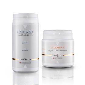 Haut-Vitalitäts-Set: 1x Omega 3 1x Vitamin C