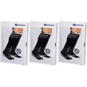 BAUERFEIND VenoTrain business Strümpfe schwarz - Medizinische Kompressionsstrümpfe - AD CCL2 Größe L normal/lang Fuß geschlossen