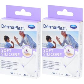 HARTMANN DermaPlast® Soft Silicone - Pansement adhésif extra doux, se retire sans douleur - 2 tailles