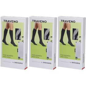 SIGVARIS TRAVENO Chaussettes de Voyage A-D Taille 2 38-39 Marine