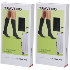 SIGVARIS TRAVENO Chaussettes de Voyage A-D Taille 3 40-41 Anthracite