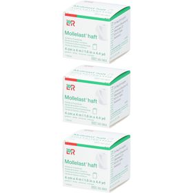 L&R Mollelast® Haft - Kohäsive Fixierbinde - 4 cm x 4 m - Weiß
