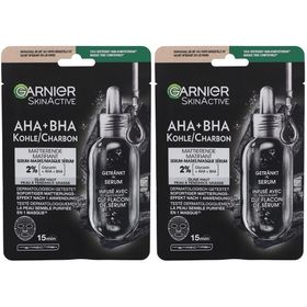 GARNIER Hydra Bomb Masque en Tissu Noir Charbon Végétal