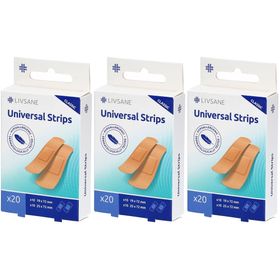 LIVSANE Classic Universel - Pansements 2 tailles : 19 x 72 mm & 25 x 72 mm