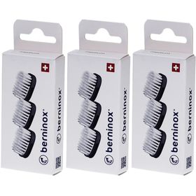 Berninox 3 x têtes de brosse de rechange Noir profond Medium