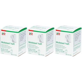 L&R Mollelast® Haft - Kohäsive Fixierbinde - 6 cm x 4 m - Weiß