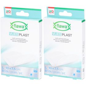 flawa® Vlies Plast Pansement doux et hypoallergéniques 10 x 7,5 cm