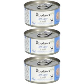 APPLAWS Nourriture humide pour chats avec filet de thon et chair de crabe