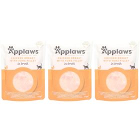 Applaws Filet de Poulet et Thon Chat Adulte - Complément en Bouillon