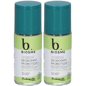 BIOSME Déodorant Probiotique Eau d’Aloe Vera Roll-on Sans Parfum