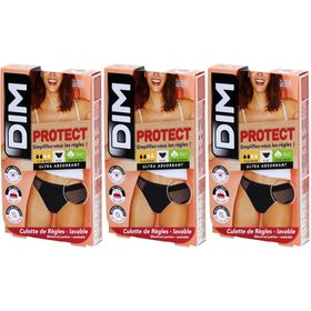 DIM Protect Lineal Slip Lace Waschbar aus Bio-Baumwolle Größe 40-42 - Schwarz - Mittelfluss