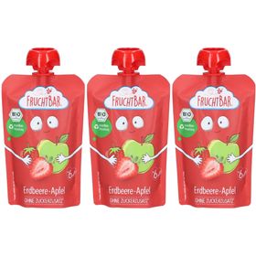 FruchtBar Compote Bio Fraise Pomme Sans Sucre Ajouté