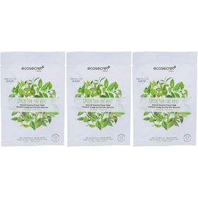 Ecosecret Masque Visage Thé Vert Relaxant 100 % Coton