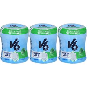 V6 Dental Care Chewing-gum à la menthe verte avec fluorure