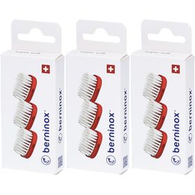 Berninox 3 x têtes de brosse de rechange rouge corail super soft