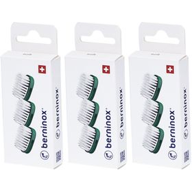BERNINOX® 3 x têtes de brosse de rechange Vert Atlantique Soft