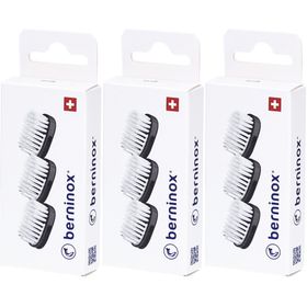 Berninox 3 x Ersatz-Bürstenköpfe Tiefschwarz Soft