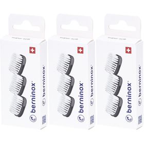 Berninox 3 x têtes de brosse de rechange noir profond Super Soft