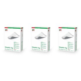 VLIWAKTIV AG Compresse absorbante au charbon actif et à l'argent 10 X 10 cm