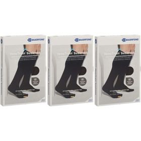 BAUERFEIND VenoTrain business bas noir - Bas de compression médicale - AD CCL2 Taille M  normal/long pied fermé
