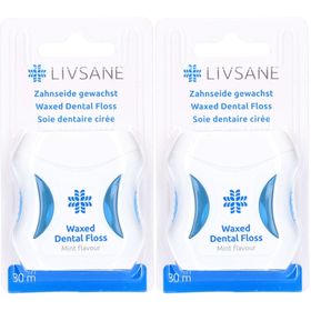LIVSANE Soie Dentaire Cirée 30m Arôme Menthe Avec Fluorure de Sodium