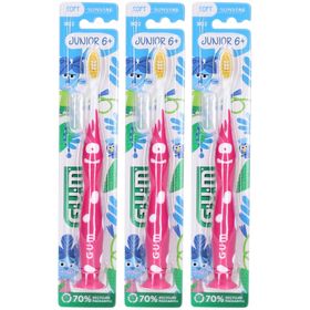 GUM Junior Zahnbürste 6+ - Ergonomischer Griff und weiche Borsten