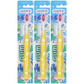 GUM Brosse à Dents Junior 6+ – Manche Ergonomique et Brins Doux