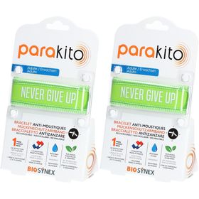 PARAKITO Mückenschutz Armband Erwachsene Grün Never Give Up
