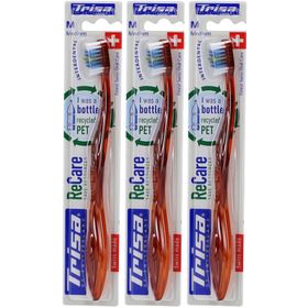 Trisa ReCare Zahnbürste Medium - Griff aus recyceltem Kunststoff