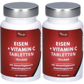 VELIFE Eisen + Vitamin C teilbare Tabletten