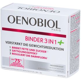 OENOBIOL - Dispositif Medical - Minceur - Capteur 3 en 1+ - Capte les Graisses et les Sucres(1)(2) - Effet Satiétant(2) - Rééquilibre la Flore Intestinale(3) - 1 Boîte de 60 Gélules