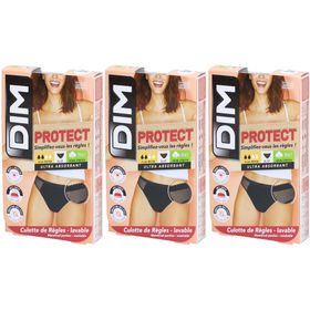 DIM Lineal-Slip aus Bio-Baumwolle Waschbar - Slip Lace Schwarz 36-38 - Mittelfluss