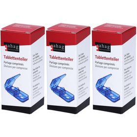 Sahag Tablettenschneider blau mit Auffangfach