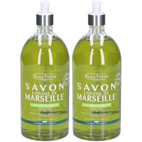 BeauTerra Savon Liquide de Marseille - Menthe Citron 1L