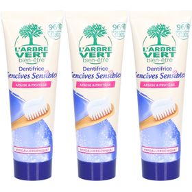 L'ARBRE VERT Zahnpasta Empfindliches Zahnfleisch x3