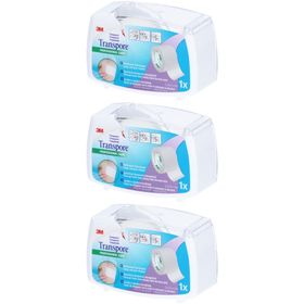 3M TRANSPORE Sparadrap transparent microperforé 2,5 cm x 5 m