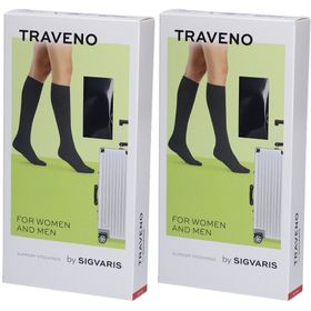 SIGVARIS TRAVENO Chaussettes de Voyage A-D Taille 3 40-41 Marine