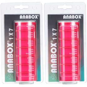 ANABOX® Wochenpillenbox 7 x 1 Fächer rosa FR/DE/IT
