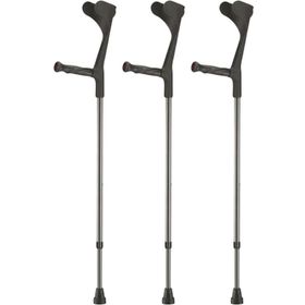 Sahag Krücken mit anatomischem Softgriff und Reflektoren 76-96 cm - Alu schwarz - 1 Paar