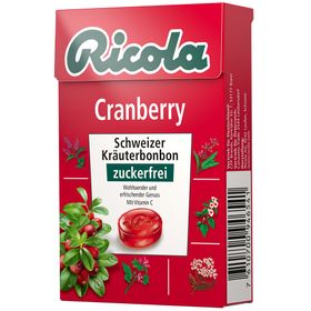 Ricola® Swiss Herb Boîte de bonbons Cranberry sans sucre