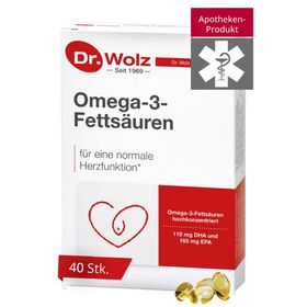 Omega-3-Fettsäuren von Dr. Wolz, 110 mg DHA und 165 mg EPA pro Kapsel, hochrein, 60 Kapseln