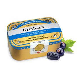 Grethers Blackcurrant Silber zuckerfreie Pastillen