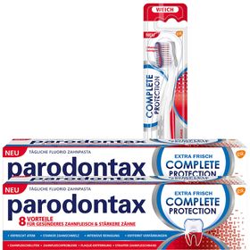 2 x parodontax® Complete Protection 75 ml + paradontax® Complete Protection Brosse à dents souple