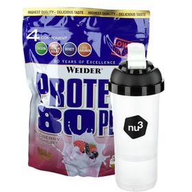 Weider Protein 80 Plus Yaourt aux fruits des bois + nu3 SmartShaker