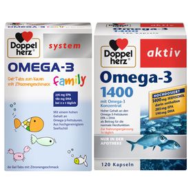 Système Doppelherz® Famille OMEGA-3 + Oméga-3 1400