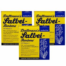 DALLMANNS® Salbeibonbons zuckerfrei Dreierpack