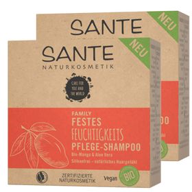 SANTE Naturkosmetik Shampoing de soin hydratant ferme Bio-Mango & Aloe Vera Pack double